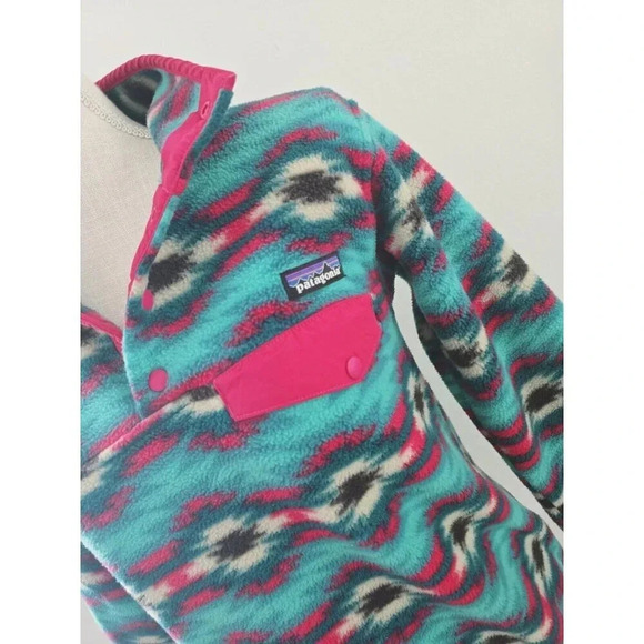 Patagonia Synchilla Wild Desert Aztec Western Pullover Fleece Jacket Sweater XS - Picture 6 of 14